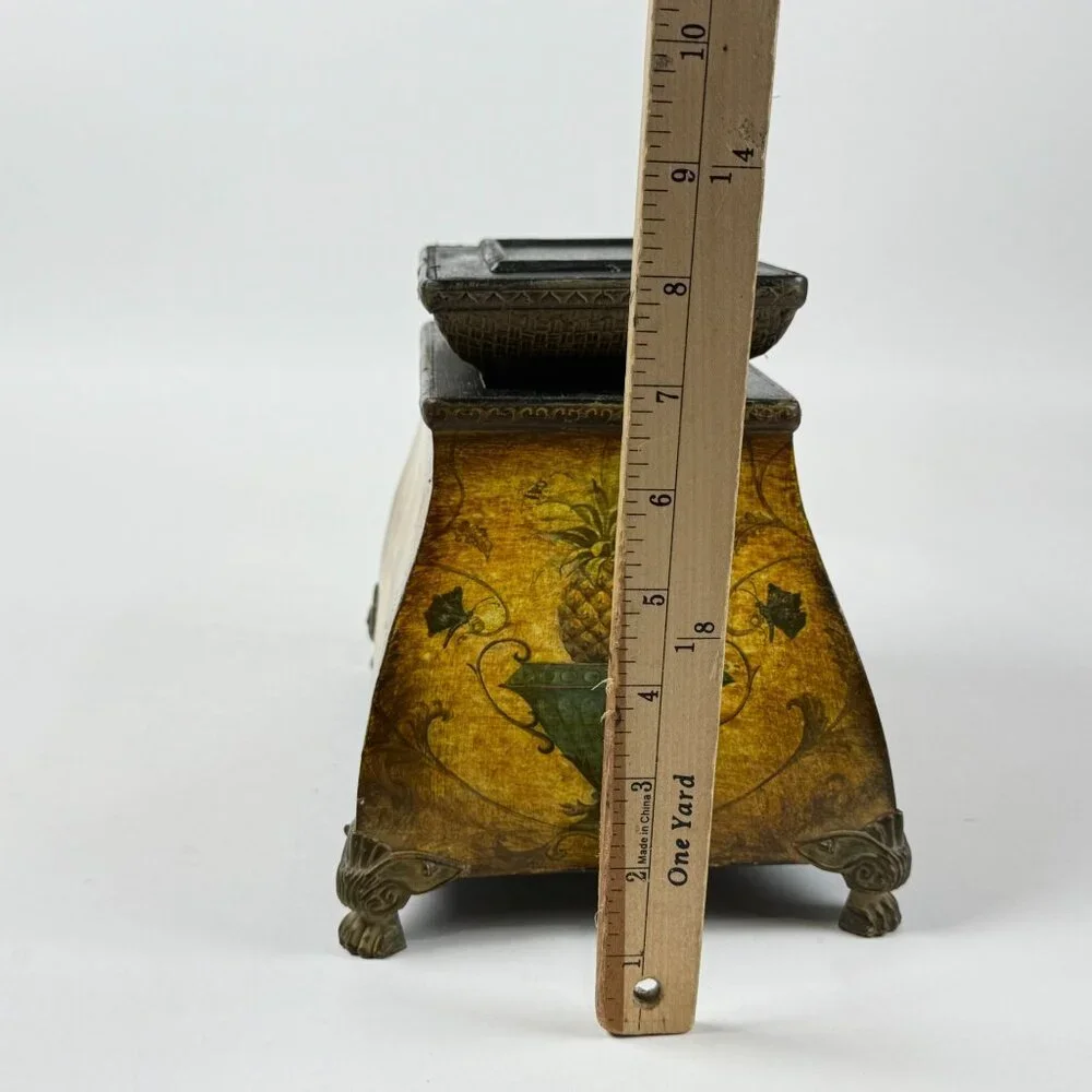 Hospitality Pineapple Curved Chest Decorative Box W/ Ornate Details